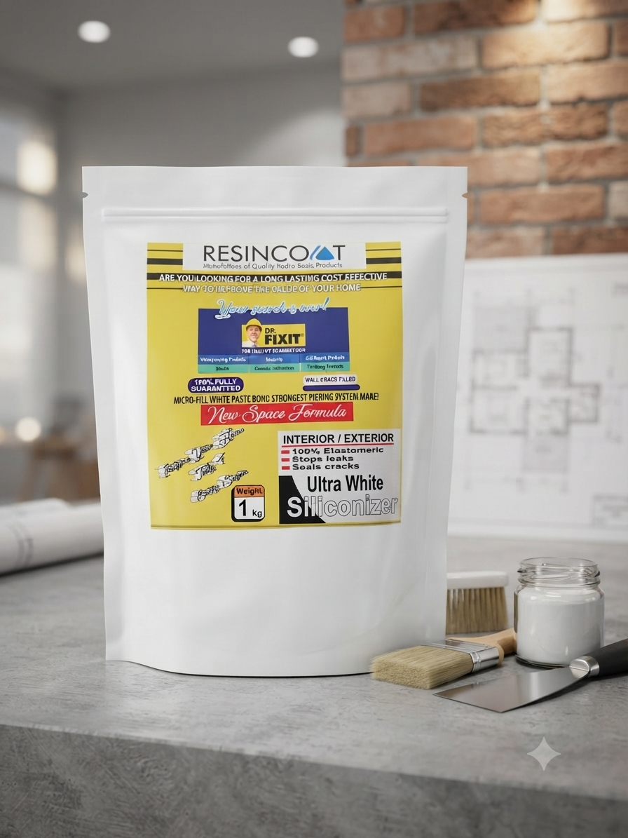 Resincoat Dr. Fixit Siliconizer Ultra White Paste (1Kg) - Wall Crack Filler & Waterproofing | For Interior & Exterior