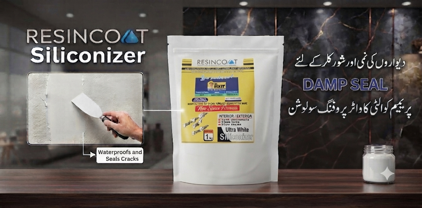 Resincoat Dr. Fixit Siliconizer Ultra White Paste (1Kg) - Wall Crack Filler & Waterproofing | For Interior & Exterior