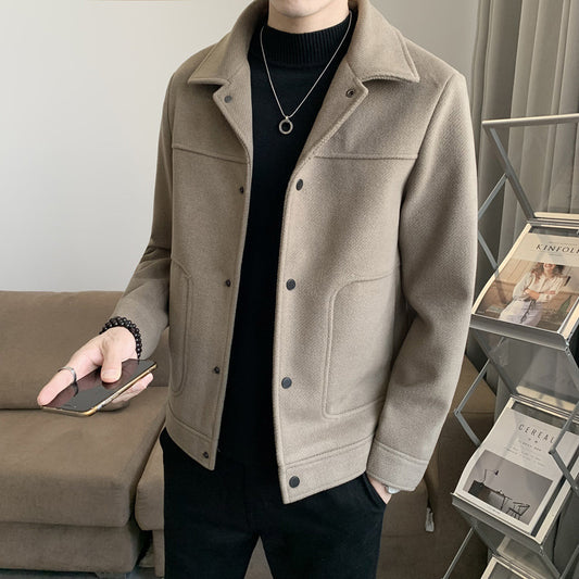 Men's Slim Fit Woolen Jacket Winter Korean Style