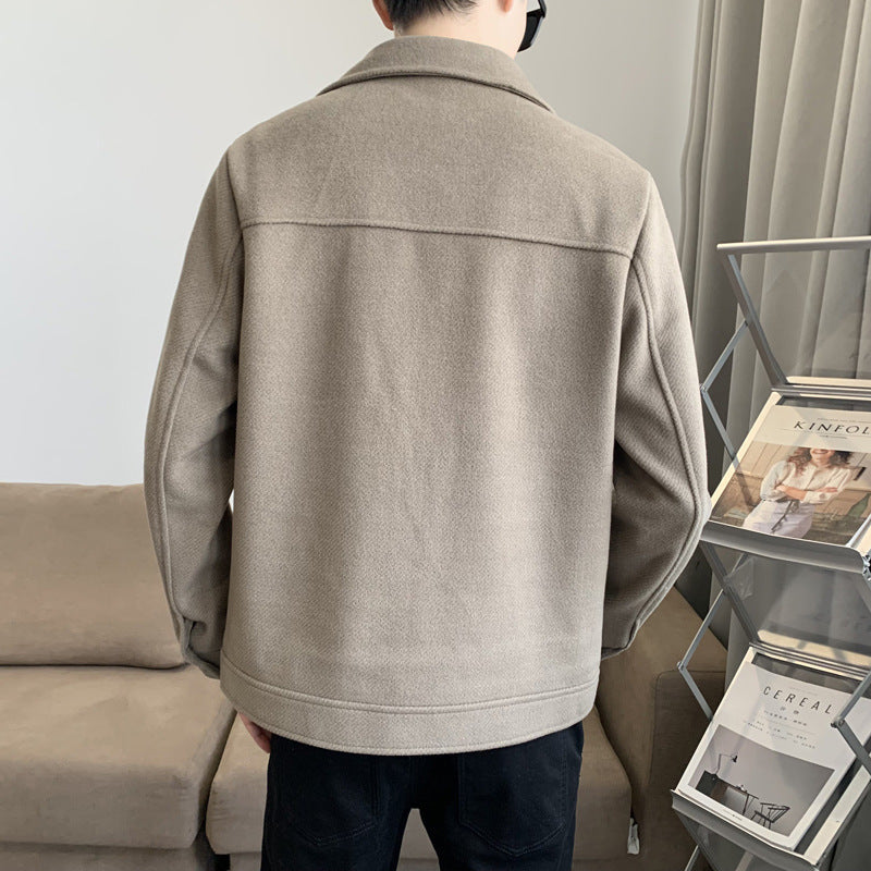 Men's Slim Fit Woolen Jacket Winter Korean Style