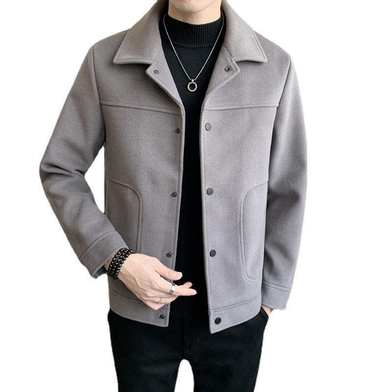 Men's Slim Fit Woolen Jacket Winter Korean Style